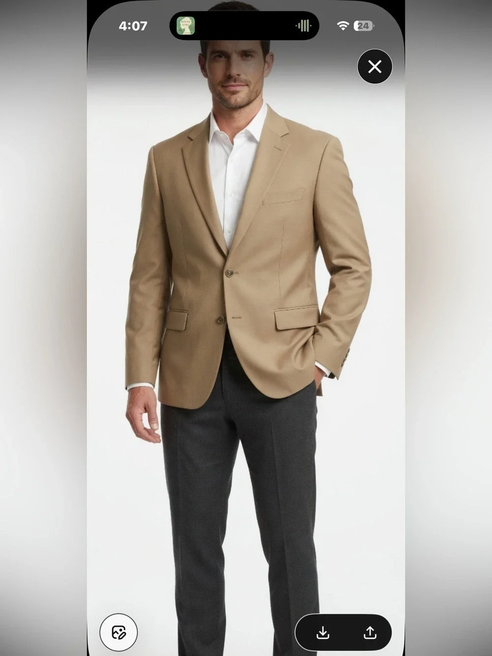 Nautica Mens Beige Wool Lightweight Sport Coat Blazer 44L Classic Fit